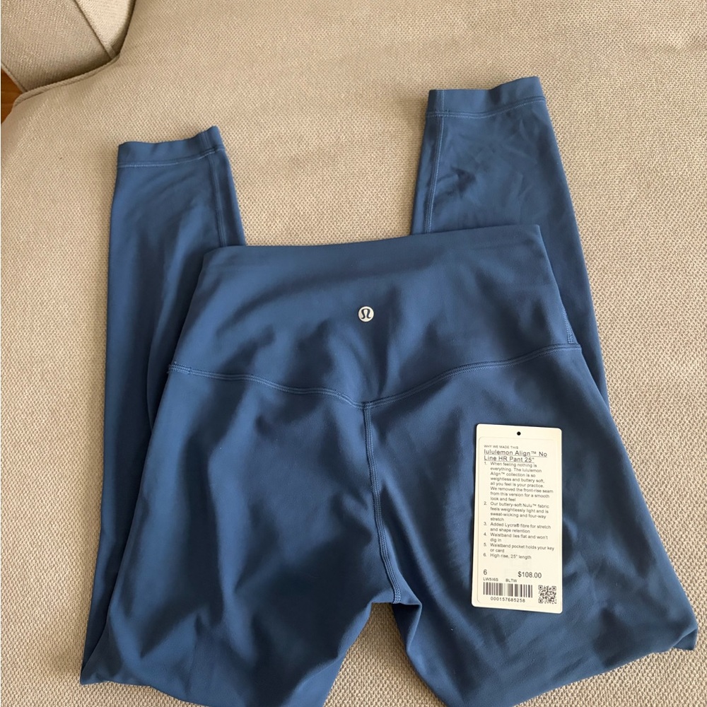 Lululemon Align No Line Blue Twill size 6 Leggings